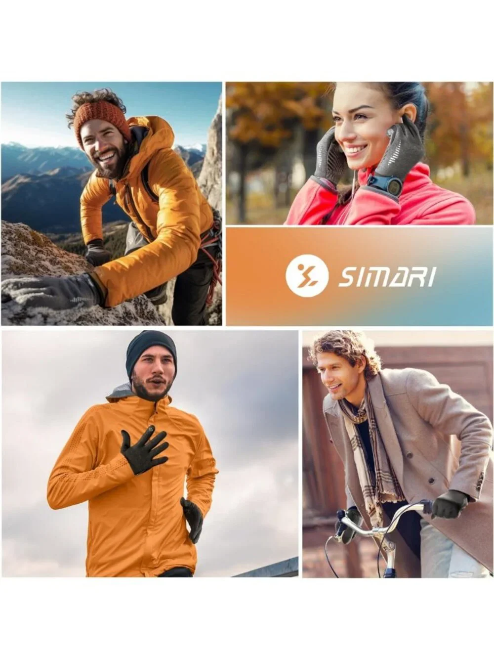 Warm Thermal Touch Screen Gloves for Men & Women - Non-Slip Ski & Snow Liner for